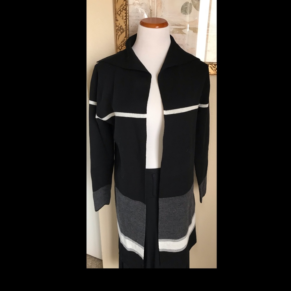 Open Front Color Block Cardigan - image 1